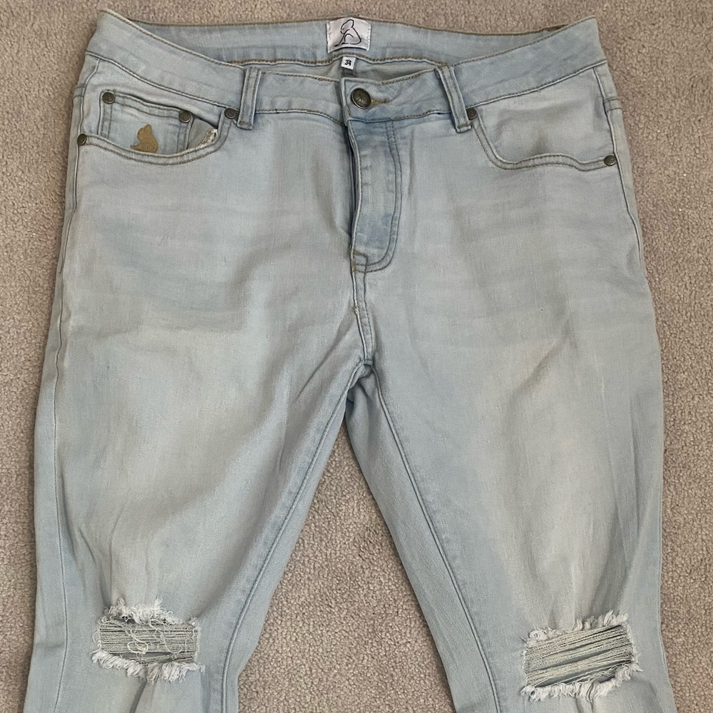 Kuwalla Tee Men’s Skinny Stretch “Destroyed Denim” Jeans W34” L32”